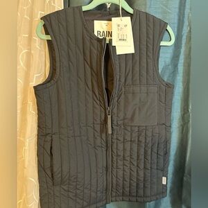 Rains Black Quilted Vest